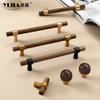 Wardrobe Cupboard Handle Kitchen Door Cabinets Knobs Wood Cabinet Pull Nature Style Wooden Cabinet Handle