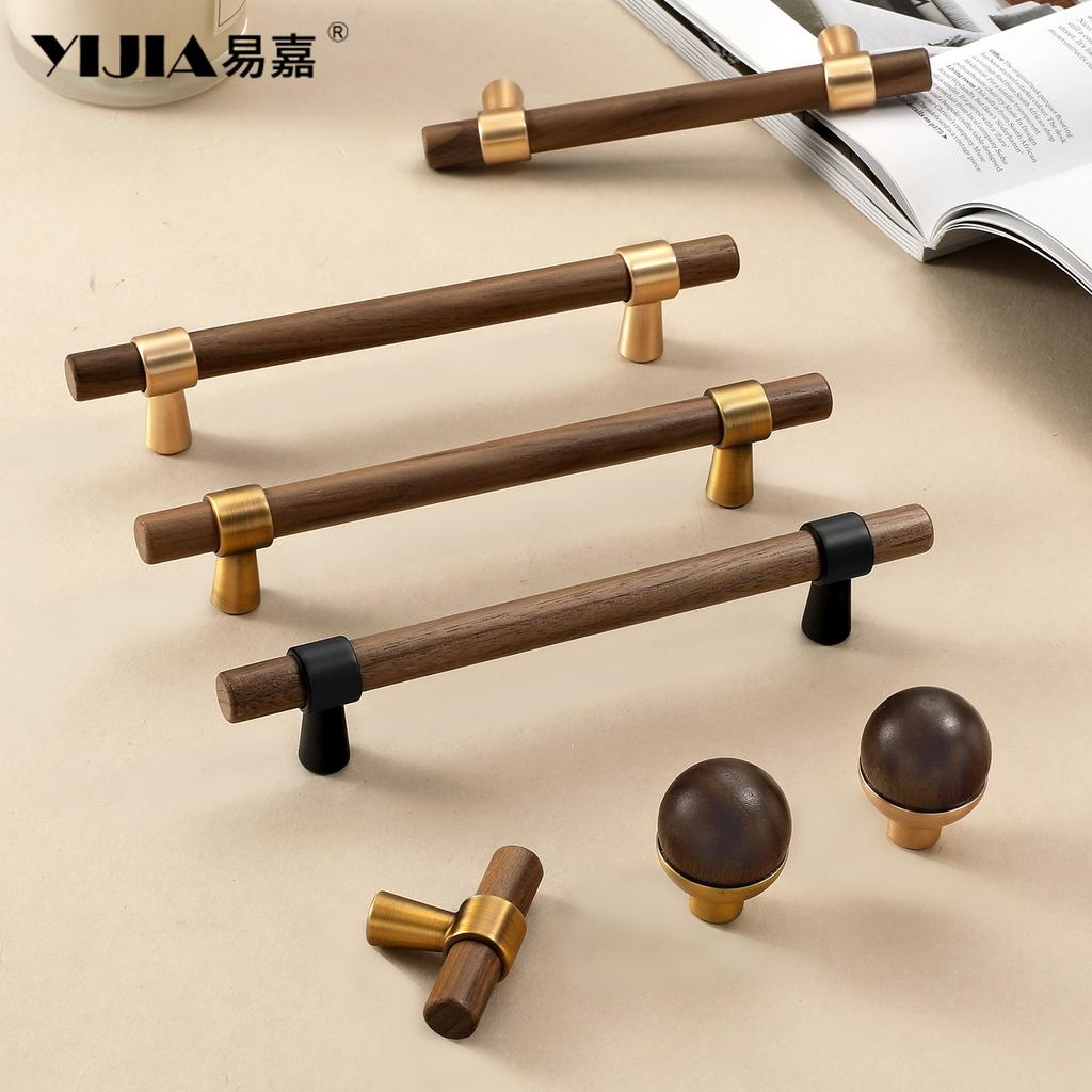 Wardrobe Cupboard Handle Kitchen Door Cabinets Knobs Wood Cabinet Pull Nature Style Wooden Cabinet Handle