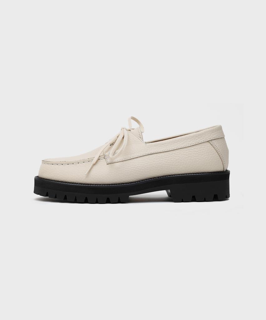Firenze Atelier [Vibram] Standard Casual Sole Boat Shoes 5099 [Cream Embo]