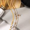 Euro-American Style Multi-layered Titanium Steel Necklace, Light Luxury High-end Zircon Clavicle Chain