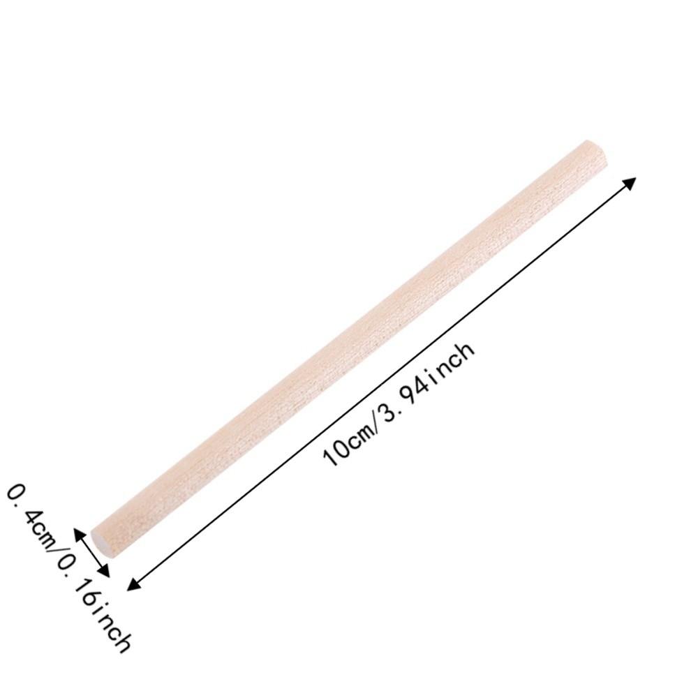 200pcs 1/8 X 3.94 Inch Round Wood Sticks Round Shape Hardwood Dowel Pins DIY Projects