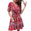 Summer personalized ethnic style women's printed dress