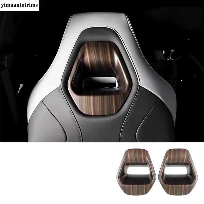 Car Seat Head Pillow Headrest Adjust Button Sequ Decoration Cover Trim For BYD Seal EV   2024 Wood Grain Accessories