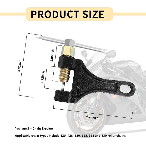 Motorcycle Chain Breaker Tool,Chain Link Removal Tool #420 428 520 525 528 530,Universal Bike Chain Tool Motorcycle Accessories For Motorcycle Dirt