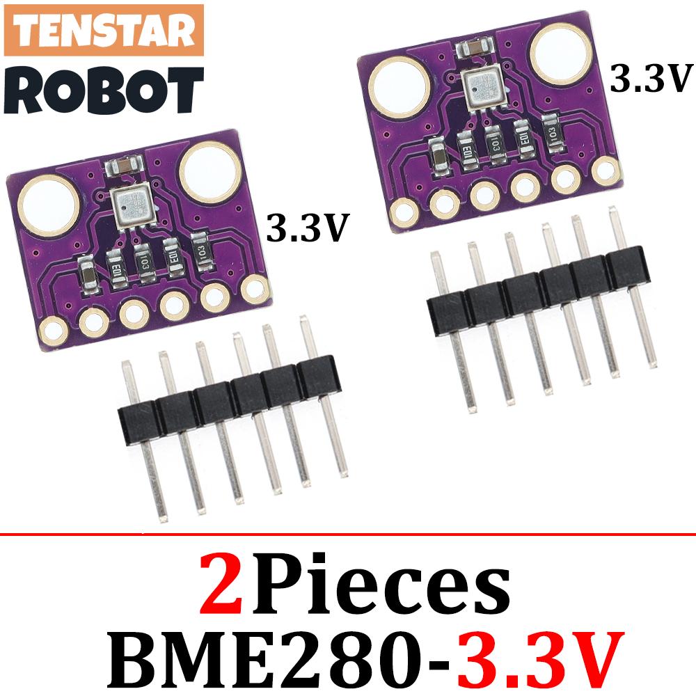 TENSTAR 2pcs BME280 3.3V 5V Digital Barometric Pressure Altitude Sensor I2C/SPI High Precision And Humidity Temperature Module