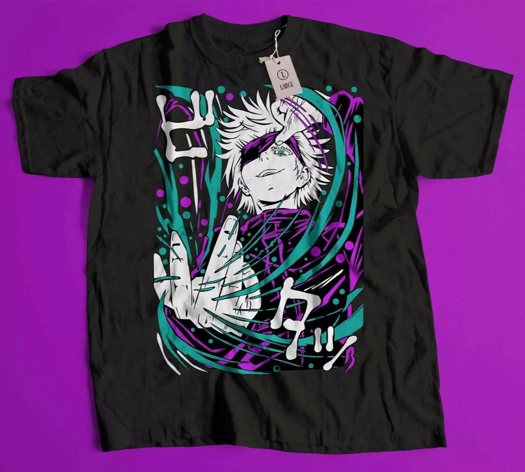 Summer Gojo Satoru T-Shirt Jujutsu Kaisen Best Anime Manga Lover Cotton T-shirt Heavy Mental Fashion Graphic T-shirt Unisex Tops