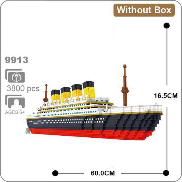 Mini Blocks Titanic Building Blocks Model Big Size 60cm Figures Educational Toys Boat Kids Gifts