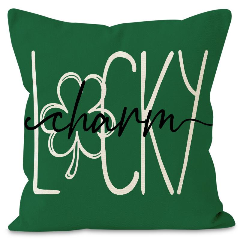 New Irish Pillowcase Printed Linen Sofa Pillow Home Decor Seat Cushion Festive Waist Pillow