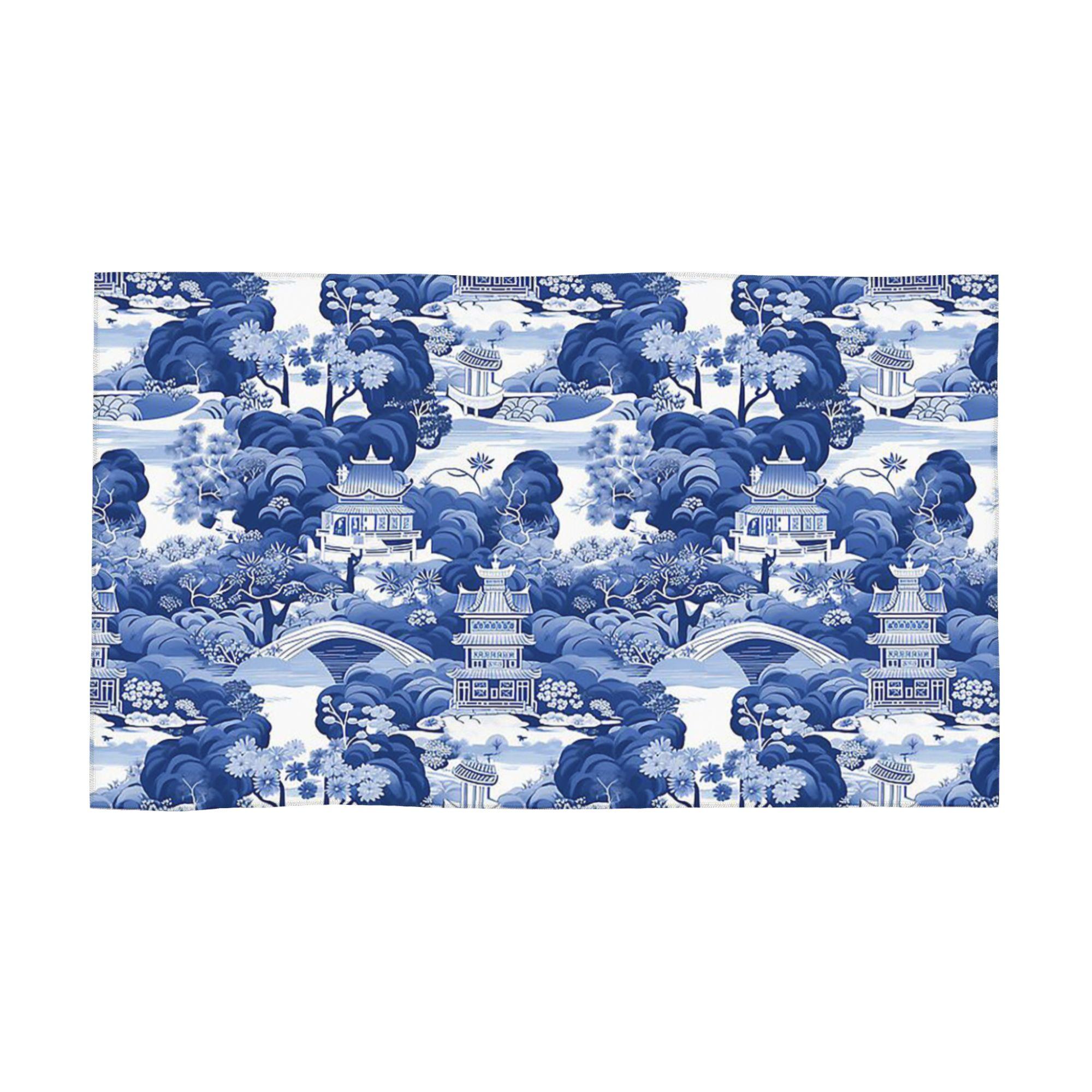 

Chinoiserie Pattern Soft Face Towel Quick Dry Pool Bath Cotton Towels Breathable W40*H60(CM)