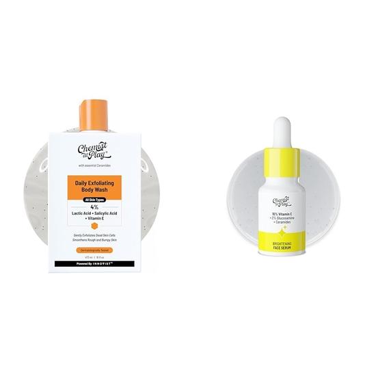 

Chemist At Play 1% Салициловая кислота Отшелушивающий гель для душа 473 мл Для мужчин и женщин + Сыворотка с витамином C 10 мл