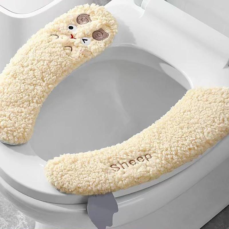 New Pattern Fashion Winter Toilet Seat Cushion Household Toilet Adhesive Seat Cover Seasonal Universal Toilet Seat Cushion жёлтый