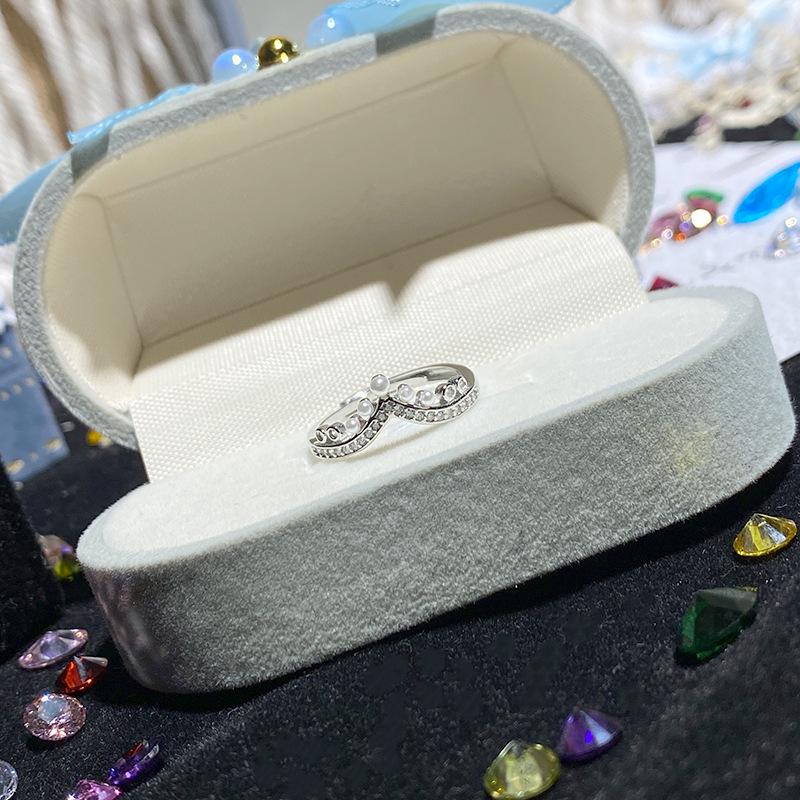 Goddess Crown Zircon Ring: S925 Sterling Silver, Minimalist Adjustable Design for Women