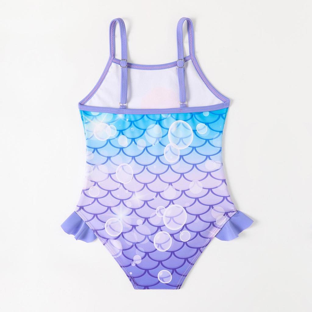 Girls' Mermaid Scale Halter Swimsuit with Ruffle (2025)