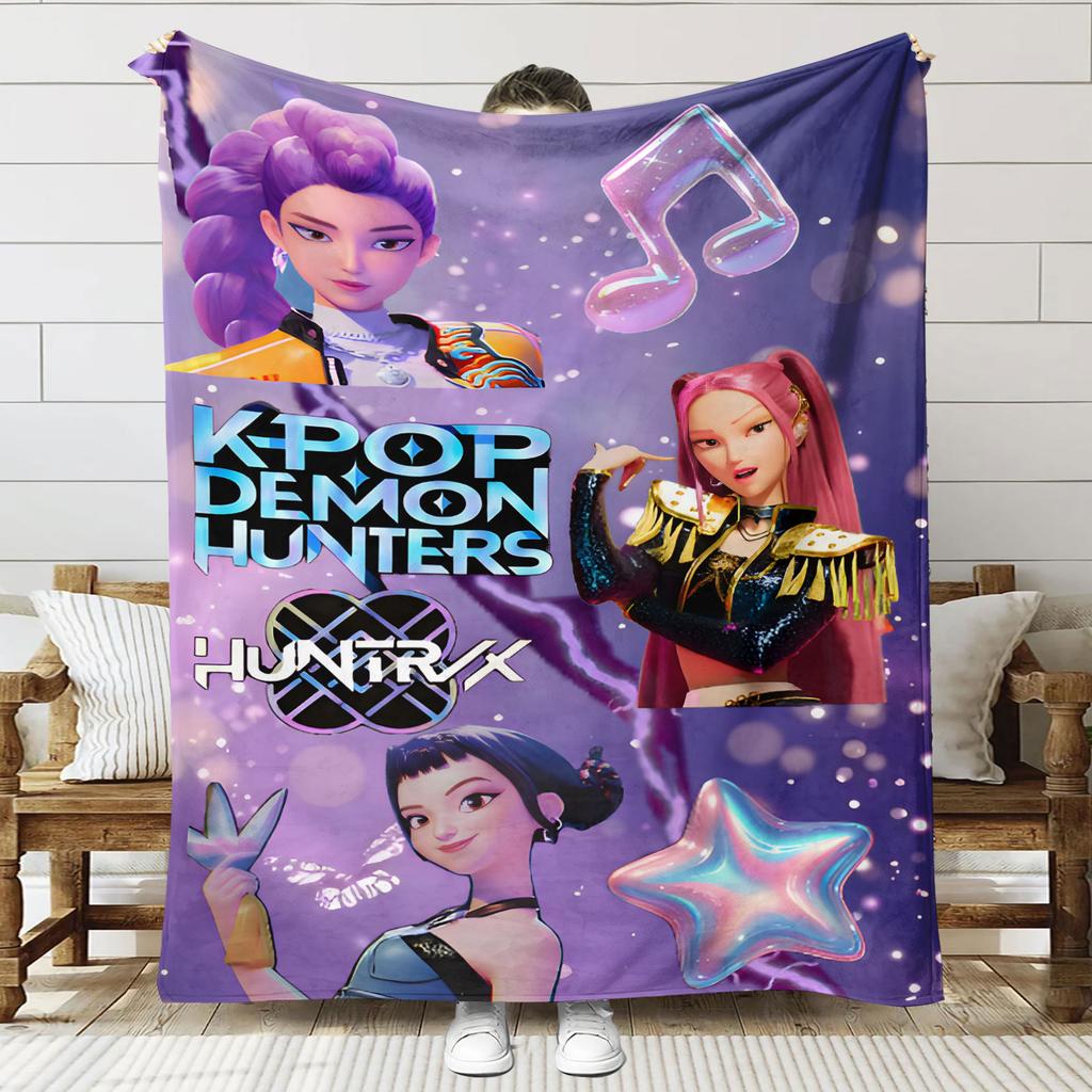 K-POP Demon-Hunters Blankets For Office Home Camping Nap Leisure Sofa Blankets Warm Birthday Gifts For Girls Huntrix Blankets