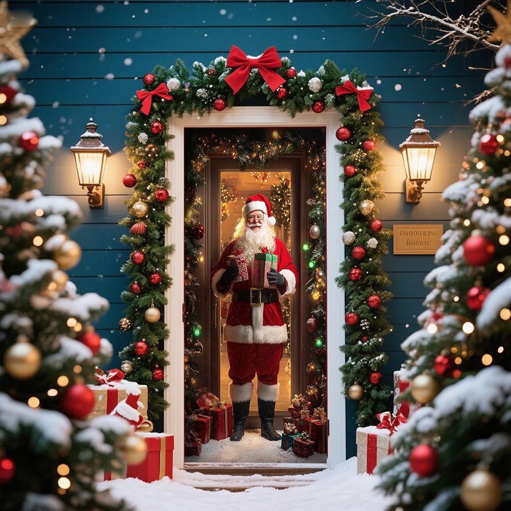 Cross-Border JIT Christmas Door Hanging Tapestry: Festive Decoration for Party and Room