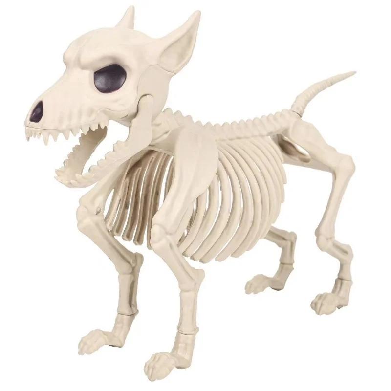 Halloween Dog Skeleton Props Simulated Animal Models Skeleton Frog Crow Skeleton Indoor Outdoor Garden Halloween Figurine