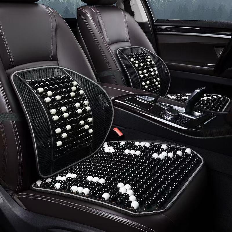 Letný Drevený Korálkový Podsedák na Autosedačku Priedušná Chladivá Podložka Univerzálna Ventilovaná Chladiaca Podložka na Sedadlo pre Všetky Ročné Obdobia