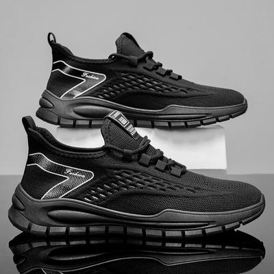 2025 Spring Men's Shoes New Mesh Fashionable Comfortable and Convenient One-pedal Leisure Sports Youth Lace-up Trendy Shoes