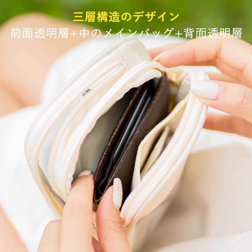 [YUYAKESHI] Ita Bag, Transparent Show-Off Bag, Shoulder Bag, 3-Layer, with Radiation Protection Sheet, Smartphone Pouch, Touchscreen Pouch, Doll