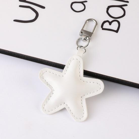 Yousheng Keychain Pendant Imitation Leather Soft Cotton-Filled Star Shape Key Chain with Metal Buckle Bag Hanging Ornament