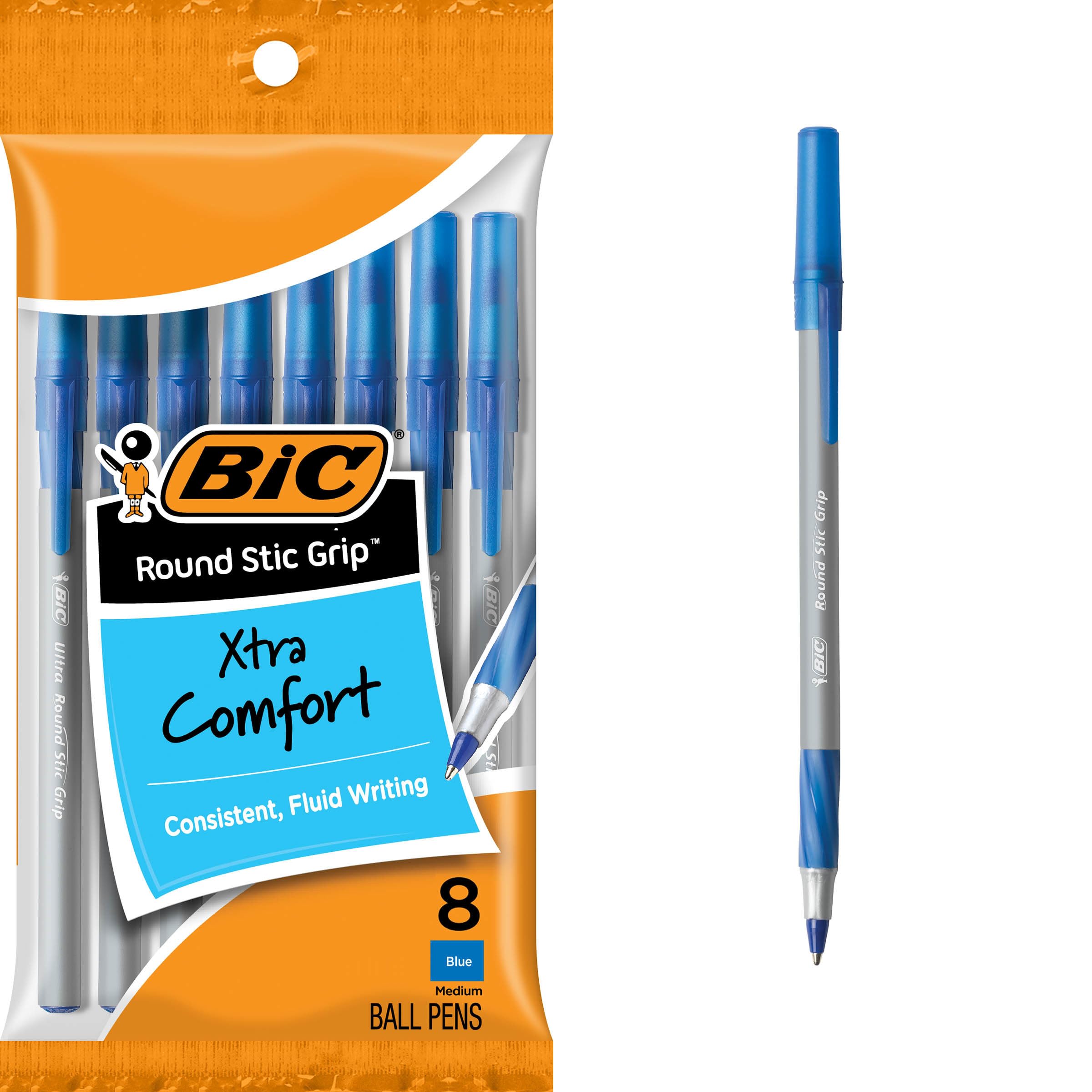 

Bic Ultra Round Stic Grip Ball Pens Medium Point 8/Pkg-Blue (item)