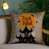 Scary Halloween Bat Pumpkin Pillow Case Holiday Horror Atmosphere Short Plush Double-sided Printing Home Cushion Cover