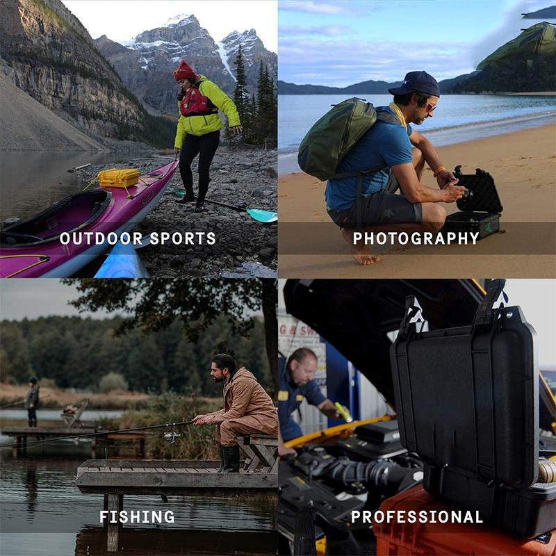 1pc Safety Instrument Tool Box Waterproof Hard Carry Case Bag Tool Case Sponge Protective Tool Storage Box Shockproof Hard Case
