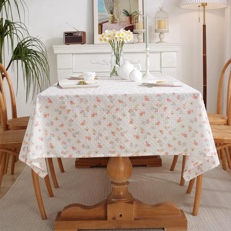 Pom Pom Floral Tablecloth Tea Table Decoration,Rectangle Table Cover For Kitchen Kitchen Dining Room,Home Party Tabletop Decor