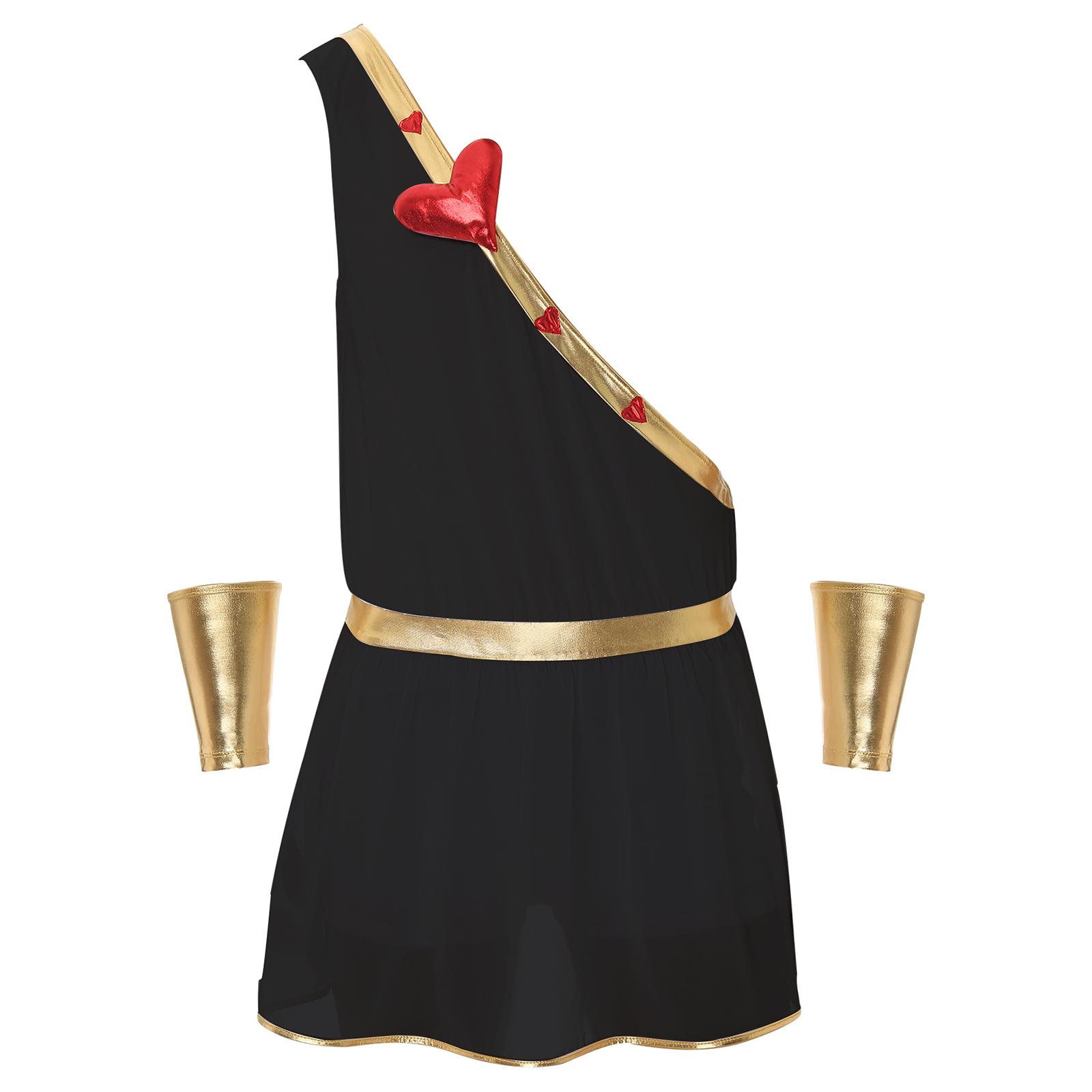 

Mens Heart One Shoulder Romper Detachable Sleeves One Piece Bodysuit Costume L