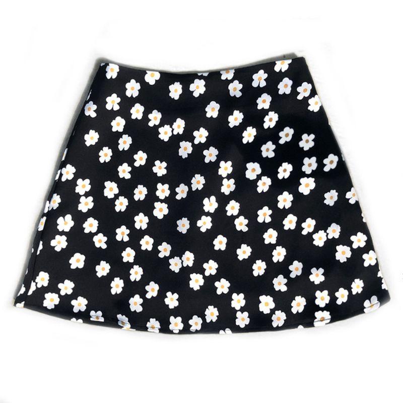 Leopard Floral High Waist Zip Skirt Women's Leopard Print Floral High Waist Zip Skirt