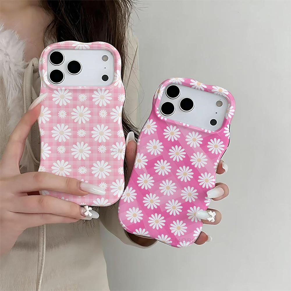 Popular small fresh flower summer mobile phone case girls high value iPhone17PM two-in-one protective case