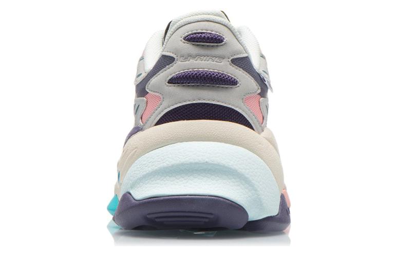 Li Ning CF Tracing Cushioning Rebound Low top Casual Shoes Women's Portuguese Gray Purple AGLR166-3