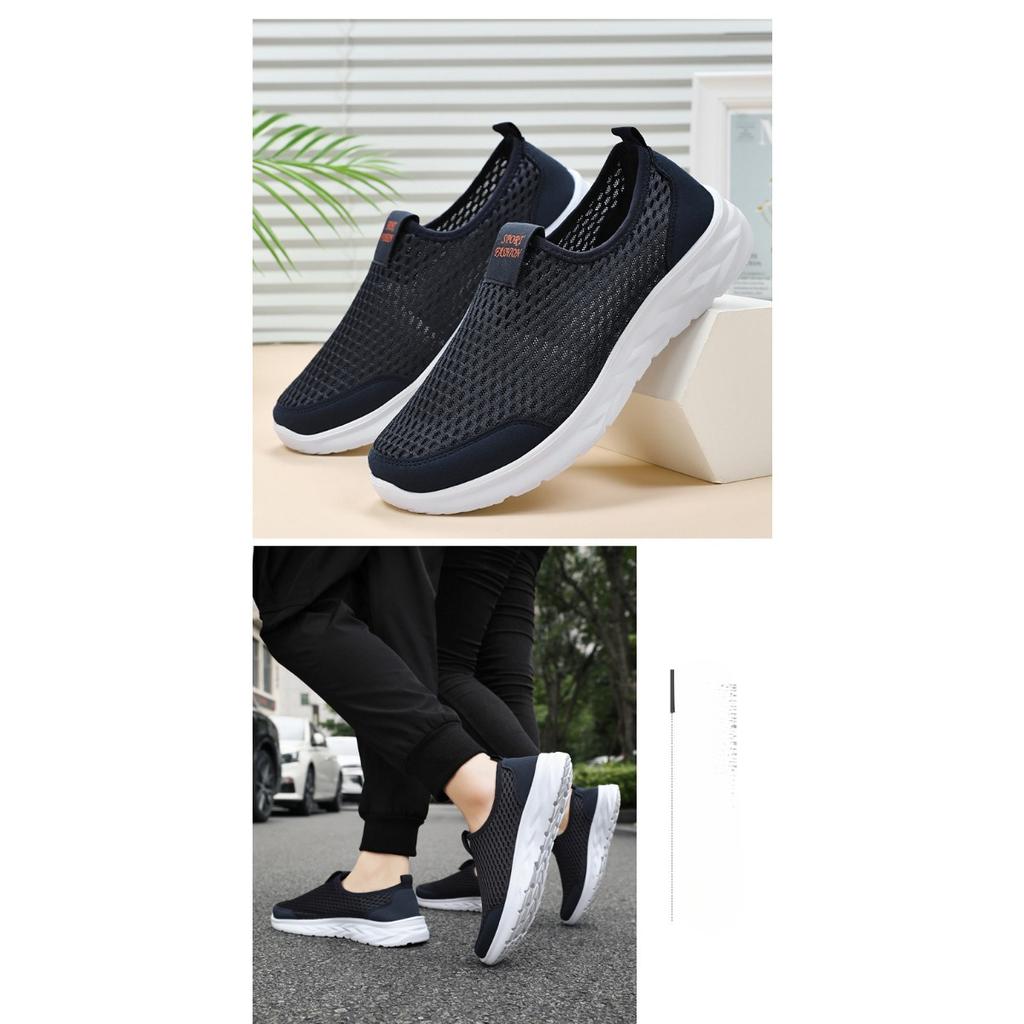 Herren Atmungsaktive und Geruchsfreie Schuhe mit Aushöhlungen, Mesh-Schuhe für Faule, Ein-Fuß-Schuhe für Paare