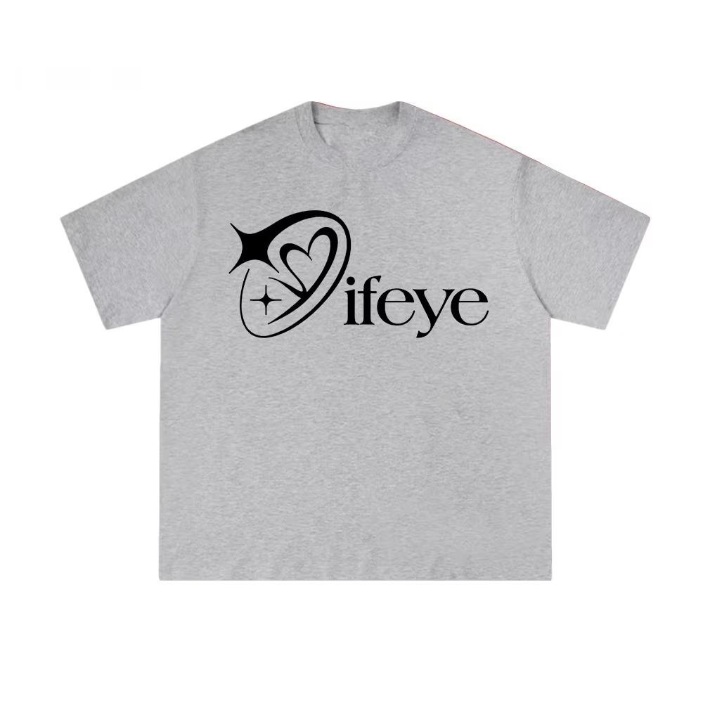 Creative Ifeye Printed Pure Cotton T-shirt Men and Women with The Same Round Neck Cotton Short-sleeved T-shirt  Y2k  Korean