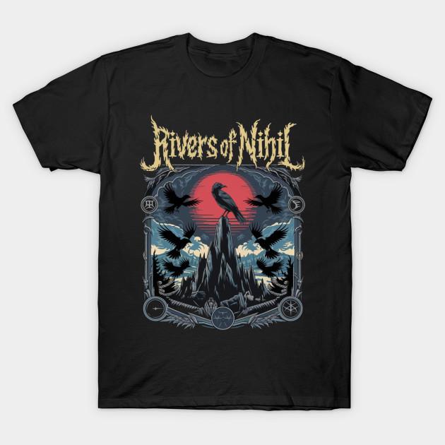 

Men Black Print T-shirt Crow The Crown Rivers Of Nihil No-Cut Transfer Paper Print Cotton Tshirt M чорний