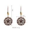GemChic Women's New Vintage Circular Creative Flower Earrings Ethnic Fashion Hook Earrings Birthday Christmas Jewelry Gift