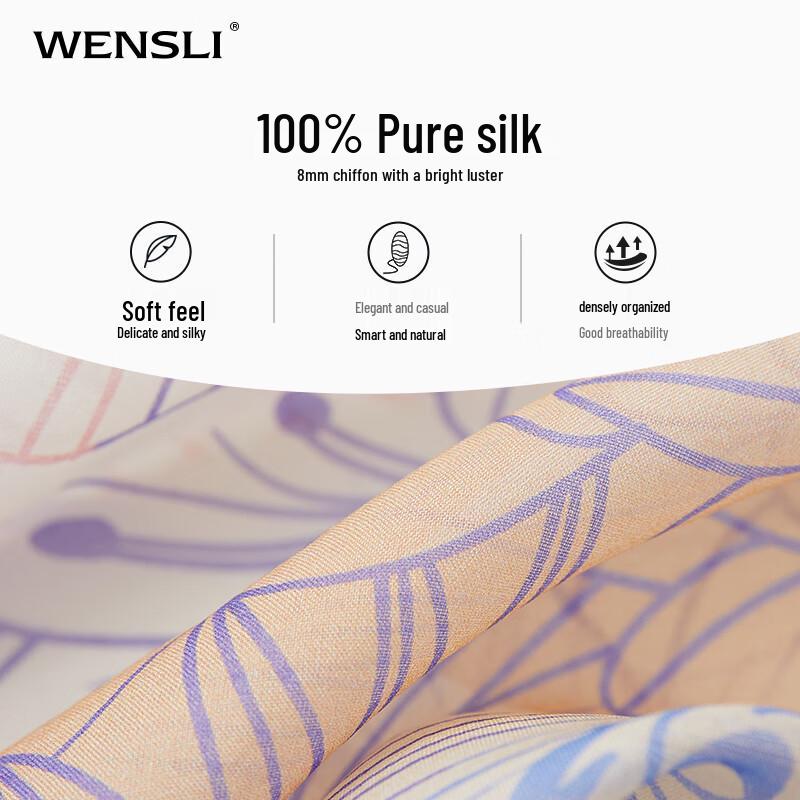Wensli Garden Impression Mulberry Silk Scarf Shawl
