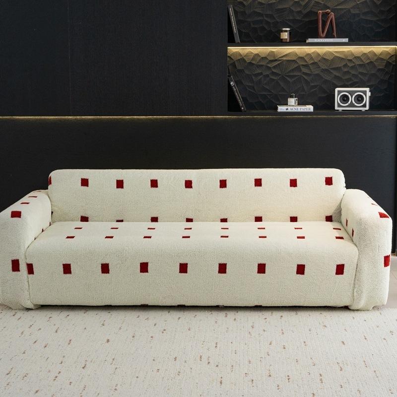 

Modern Simple Velvet Feeling High End All Inclusive Light Luxury Houndstooth Sofa Cover Cover Thickened Anti Freeze Buttocks 90-140cm)