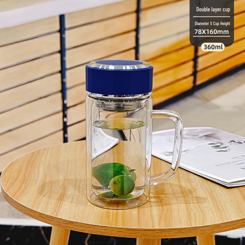 Double Wall Glass Tea Mug with Handle