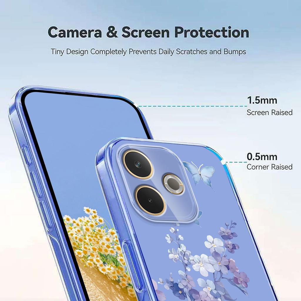 Hülle Für Oppo A5 4G 5G Niedlich Blume Handyhülle für Coque Oppo A5 A5 Pro A5M A3 A3 Pro A3X 4G 5G Transparent Weiche Hülle Funda