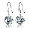 Silver-Plated Zircon Fashion Earrings with Bare Stone Design
