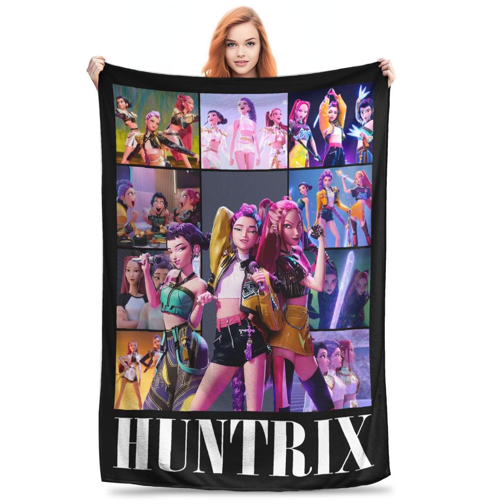 Saja Boys Kpop Demon Hunters Blanket Fleece Spring/Autumn Jinu  Multifunction Warm Throw Blankets for Sofa Car Quilt