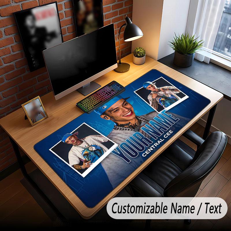 Tapete de Mouse Estendido com Nome Personalizado, Tapete de Mesa para Jogos Central Cee Para Decoração de Desktop de Home Office