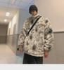 Men's Tie-Dye Lambswool Jacket - Warm, Loose, Cotton-Padded, Velvet-Enhanced Winter Coat