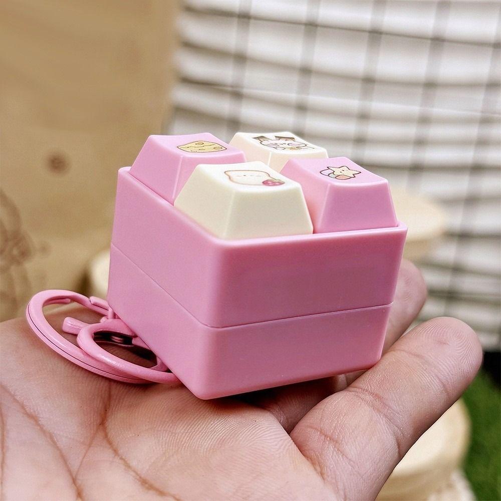 Pinch Toy New Cartoon Fidget Keychain Keys Button DIY Keyboard Finger Keyboard Caps Keycap Relief Stress Pinch Toy
