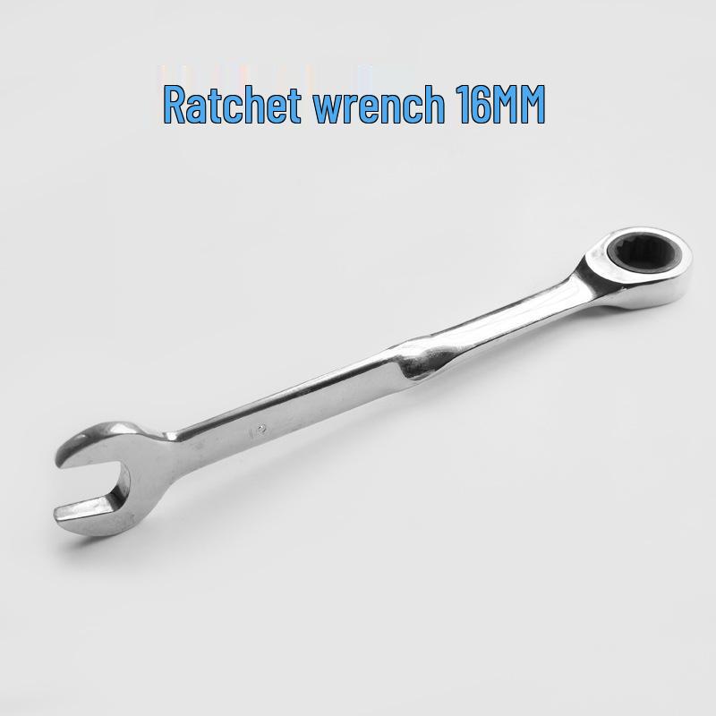 X Pattern Quick Ratchet Wrench: Labor-Saving, Angled Handle, Double-Head Design with Flower Head and Open-End Features