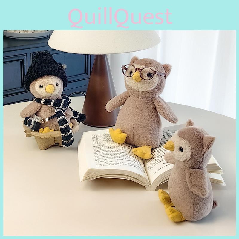 Owl Nippit With Hat Scarf Plush Toy Cartoon Stuffed Doll Decorations Gift Kids