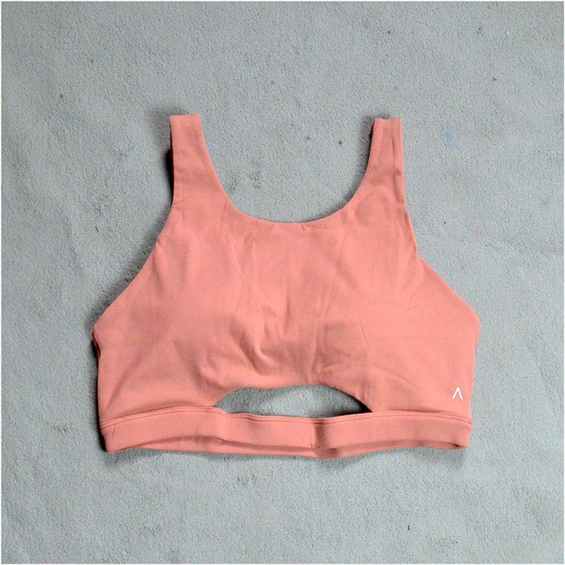 

Экспортный фитнес-спортивный бюстгальтер с нагрудной вставкой, быстросохнущий бюстгальтер, красивая спина, легко носить, жилет для бега и йоги Brown powder (flawed lint) S