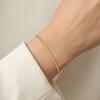 Snake Chain Bracelet for Women Stainless Steel Round 1.2mm 2mm Non-tarnish Waterproof Minimalist Stacking Jewelry
