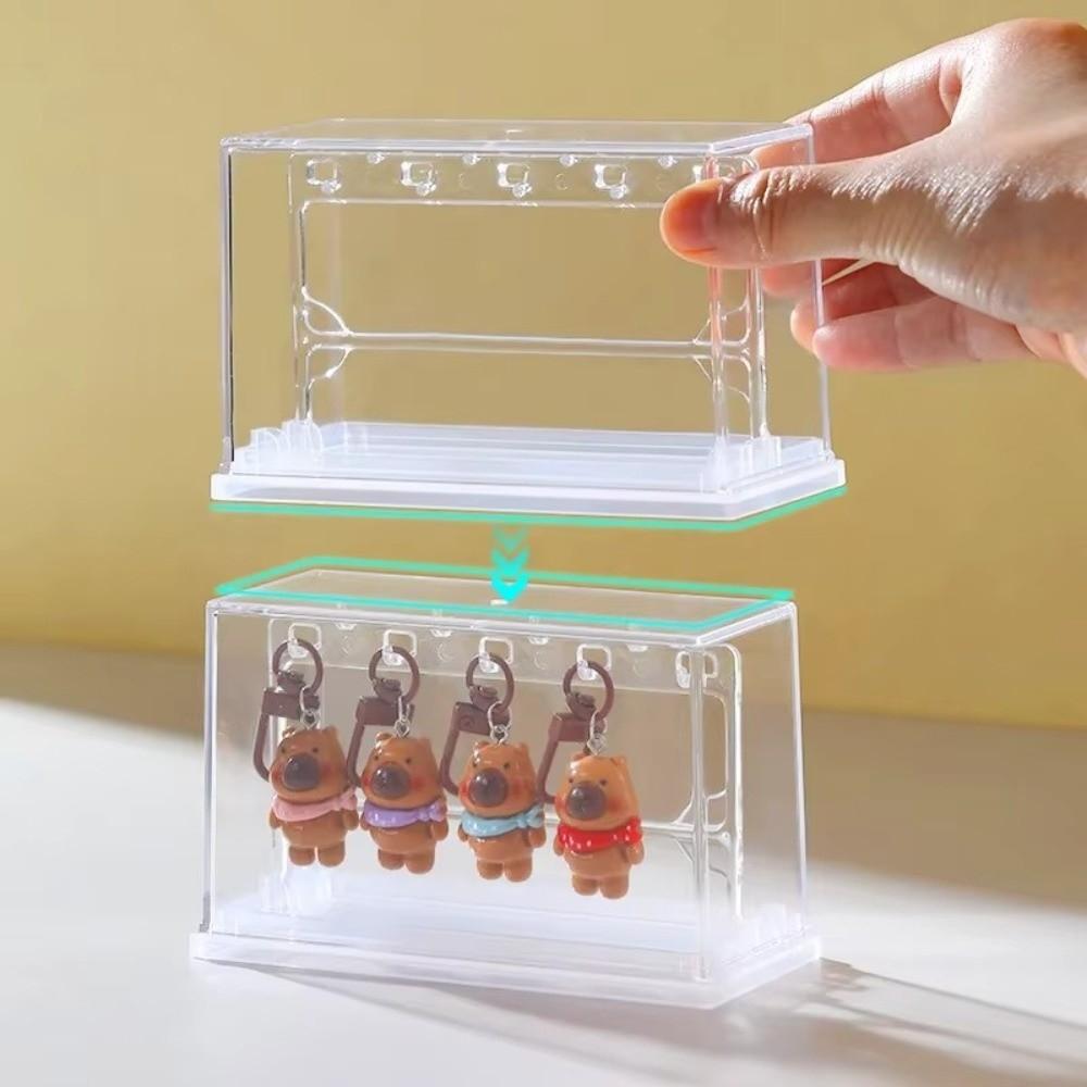 New Stackable Clear Storage Box Dustproof Transparent Acrylic Display Box Plastic With Hook Dustproof Showcase Desktop Organizer